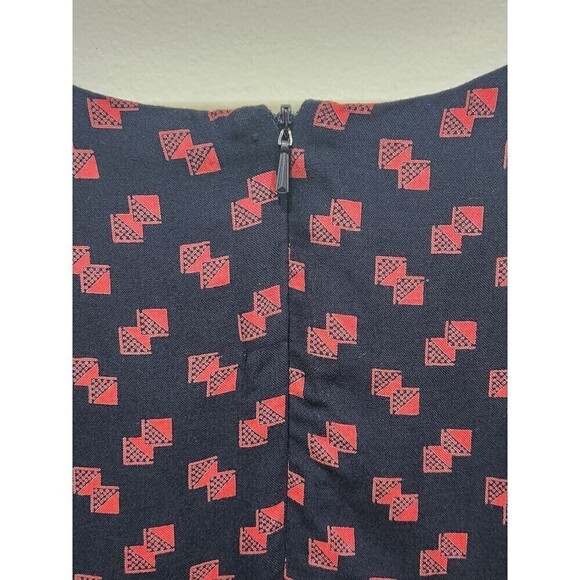 Naama BEZALEL Israeli Designer Cap Sleeve Geometric Print Pleated Dress, 36/US 6 - Picture 7 of 11